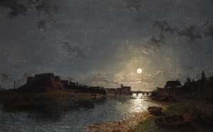 Chester Castle By Moonlight