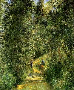 Camille Pissarro - Path in the woods in summer Sun
