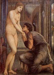 Burne Jones Pygmalion and the Image IV The Soul Attains (detail)