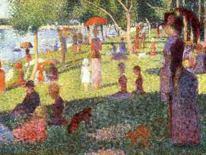 Georges Pierre Seurat - Sunday Afternoon on the Isle of Lan Grande Jatte - (Buy fine Art Reproductions)