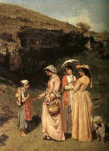 Gustave Courbet - The Ladies of the Village Giving Alms to a Cowherd i