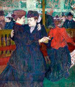 at the moulin rouge two women waltzing