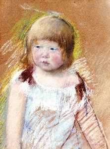 Mary Stevenson Cassatt - Child with Bangs in a Blue Dress