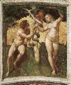 Raphael (Raffaello Sanzio Da Urbino) - Adam and Eve (ceiling panel)