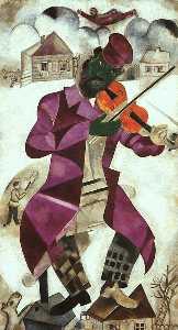 Marc Chagall - Green Violinist, oil on canvas, The Solomon