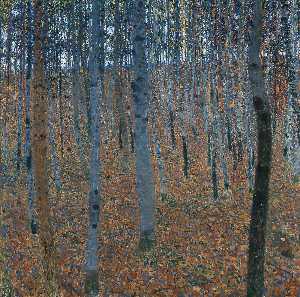 Beech Forest I, oil on canvas, Moderne Galerie,