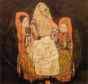 Egon Schiele - Mother and two children, Oesterreichische Gale