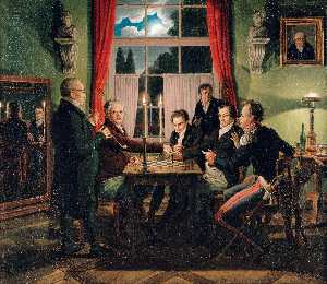 The painting Hans Christian Genelli,Aloys Hirt,Gustav Adolf von Ingenheim,Friedrich Bury,Count Friedrich Wilhe