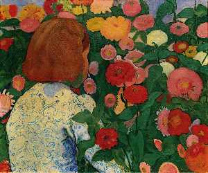 Cuno Amiet - Girl with Flowers
