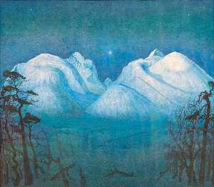 Harald Sohlberg - Winter Night in the Mountains