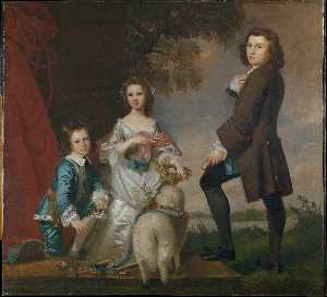 Thomas (1740 1825) and Martha Neate (1741 after 1795) with His Tutor, Thomas Needham