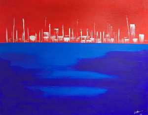 James Iles - Waterfront in Red and Blue