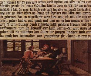 Hans Holbein The Younger - A School Teacher Explaining the Meaning of a Letter to Illiterate Workers