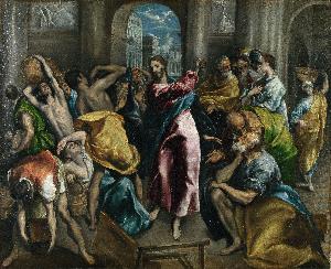 El Greco (Doménikos Theotokopoulos) - Christ driving the Traders from the Temple