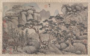 Shen Zhou - Landscape with Four Pines