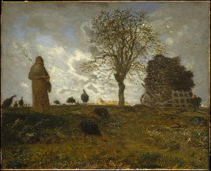 Jean François Millet The Elder - Autumn Landscape with a Flock of Turkeys