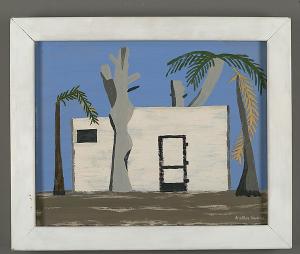 Walker Evans - [White Flat-Roofed House with Palm Trees]