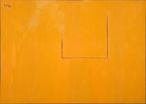 Robert Motherwell - Open No. 37: In Orange with Charcoal Line