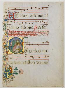 Danish Unknown Goldsmith - Manuscript Leaf with the Celebration of a Mass in an Initial S, from an Antiphonary