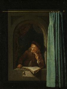 Gérard Douffet - Man Smoking a Pipe, Gerard Dou, c. 1650