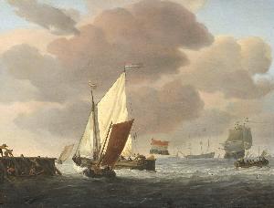 Willem Van De Velde The Younger - Ships near the Coast in windy Weather, Willem van de Velde (II), c. 1650 - c. 1707