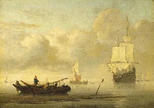 Willem Van De Velde The Younger - Ships near the Coast during a Calm, Willem van de Velde (II), c. 1650 - c. 1707