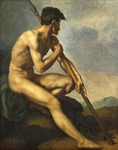 Jean-Louis André Théodore Géricault - Nude Warrior with a Spear