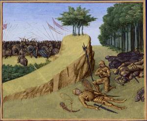 Jean Fouquet - The Emperor Charlemagne Finds Roland-#39;s Corpse after the Battle of Roncevaux