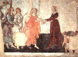 Sandro Botticelli - Venus and the Graces offering gifts to a young girl