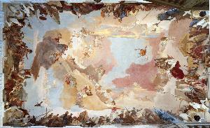 Giovanni Battista Tiepolo - Ceiling fresco at W-#252;rzburg Residence