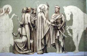 Pierre Puvis De Chavannes - Fresco for the decoration of the Pantheon: saints