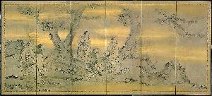 Kanō Eitoku - Hermits and a Fairy (Right side)