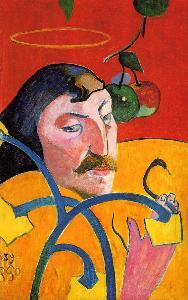 Paul Gauguin - Self Portrait with Halo and Snake