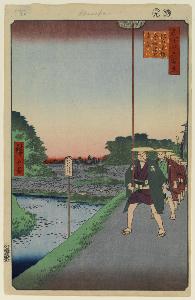 Ando Hiroshige - 85. Kinokuni Hill and Distant View of Akasaka and the Tameike Pond
