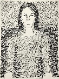 Hryhorii Havrylenko - Female image. Illustration to Dante-#39;s -quot;Vita Nova-quot;