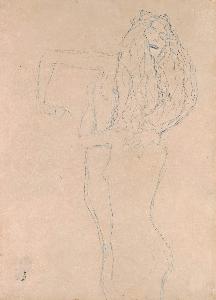 Gustave Klimt - Two Naked Women Embracing (Ver Sacrum)