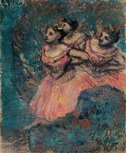 Edgar Degas - Three Dancers in Red Costume
