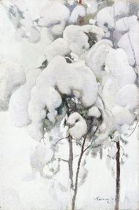 Pekka Halonen - Snow-Covered Pine Saplings