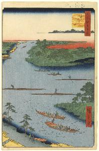Utagawa Hiroshige, Andō Tokutarō, Ichiyusai, Utashige, Ichiyōsai - Nakagawa River Mouth, No. 70 from One Hundred Famous Views of Edo