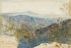 Edward Lear - A distant view of Mt Athos