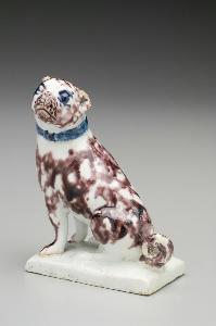 Longton Hall Porcelain Manufactory - Figure of Seated Pug Dog