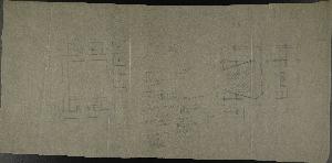 Franz Ehrlich - Untitled (Design for a building, floor plan and calculations)