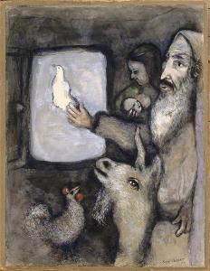Marc Chagall - Noah lets go the dove through the window of the Ark (Genesis VIII, 6 9)