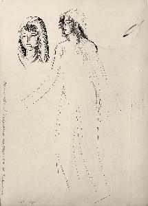 Hryhorii Havrylenko - Two girls. Sketch