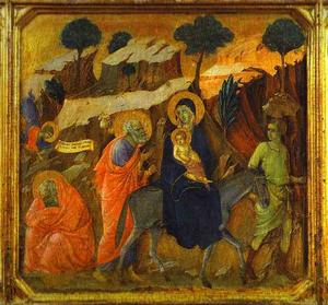 Duccio Di Buoninsegna - MaestÓ (front, predella), The Flight into Egypt
