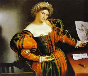 Lorenzo Lotto - Lady with a Drawing of Lucretia