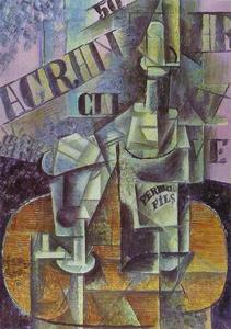 Pablo Picasso - Bottle of Pernod (Table in a Café)