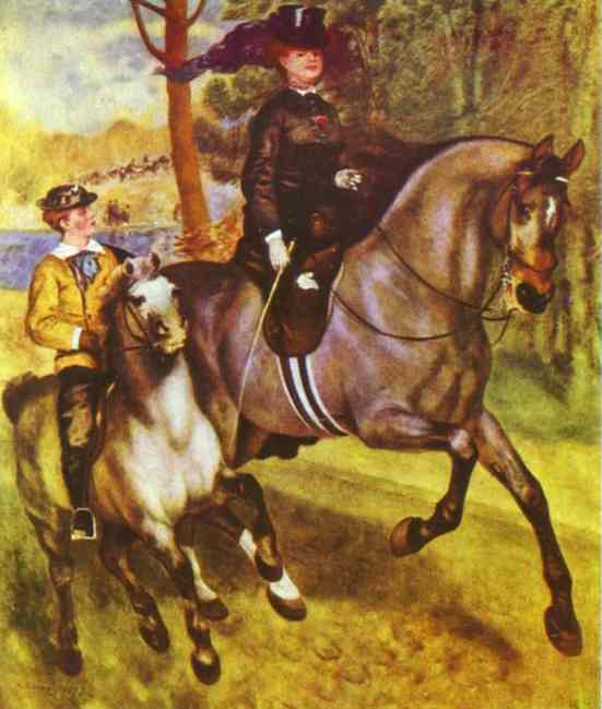 Wikioo.org - Encyklopedia Sztuk Pięknych - Malarstwo, Grafika Pierre-Auguste Renoir - A Morning Ride in the Bois de Boulogne