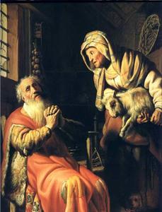 Rembrandt Van Rijn - Tobit Accusing Anna of Stealing the Kid
