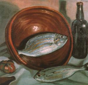 Salvador Dali - Still Life Fish with Red Bowl, 1923-24